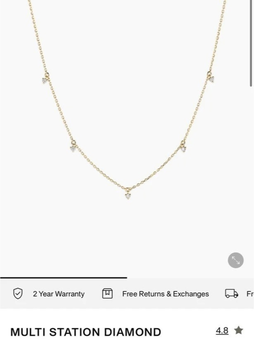 Mejuri Multi Station Diamond Necklace Diamond Necklace in Gold Like New